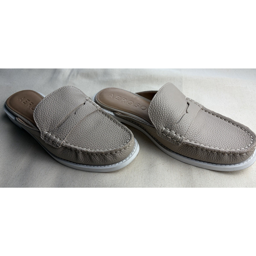 Aerosoles Salome Women’s Mule Loafers Taupe Penny Slip On Size 7 Comfort Casual
